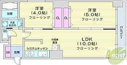 パルティーレN23 2LDKの間取図画像