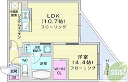 グランドEspoir円山 1LDKの間取図画像