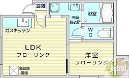 キューニハイツ 1LDKの間取図画像