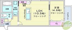 シティレジデンス南12条 1LDKの間取図画像