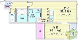クラッセ円山EAST 1LDKの間取図画像
