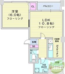 シルキーハイツ琴似公園2 1LDKの間取図画像