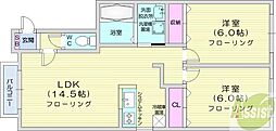 アヴニール2 2LDKの間取図画像