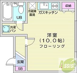 ヌーベル高砂 ワンルームの間取図画像