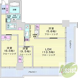 パシフィックタワー札幌 3LDKの間取図画像