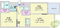 C-SELECTION.STELLA1 2LDKの間取図画像