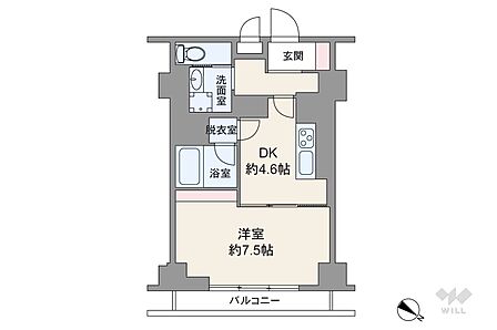 1DK 間取り