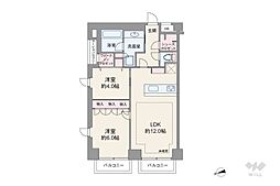グリーンパーク東日本橋スクエア 2LDKの間取図画像