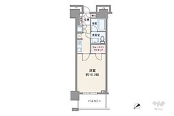 ザ・クレストタワー 1Kの間取図画像