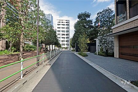敷地西側の前面道路(南方面から)