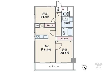 2LDK 間取り