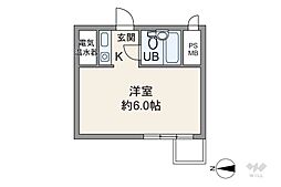 プライム赤坂 ワンルームの間取図画像