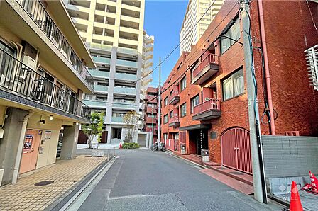 敷地の西側前面道路（南側から）