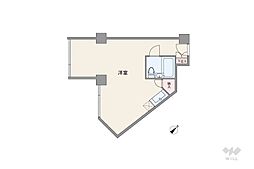 六本木ビジネスアパートメンツ ワンルームの間取図画像