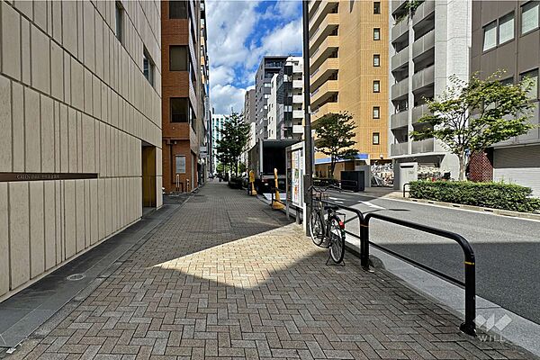 敷地東側の前面道路（南側から）
