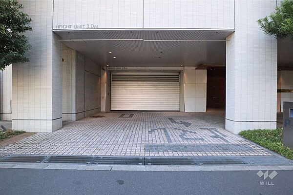 駐車場の出入り口（リングシャッター付き）