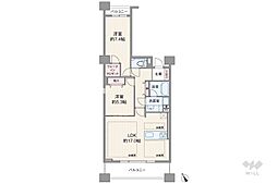 麻布市兵衛町ホームズ 2LDKの間取図画像