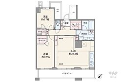 ザ・トーキョータワーズシータワー 2LDKの間取図画像