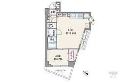 ルシェール赤坂 1LDKの間取図画像