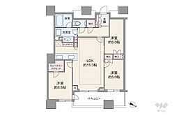 パークタワー勝どきサウス 3LDKの間取図画像