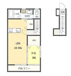 エルズガーデンピオニー 1LDKの間取図画像