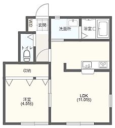 ダイチヒルズD&C6 1LDKの間取図画像