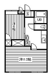シャルマンコーポ 2DKの間取図画像
