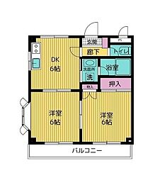 メゾン町山 2DKの間取図画像