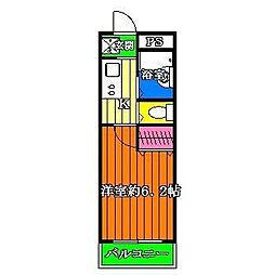 フォルテシモ 1Kの間取図画像