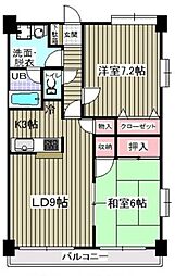 アウラ10 2LDKの間取図画像