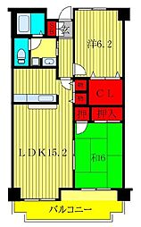 ゴールドファイブ幸 2LDKの間取図画像