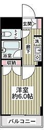 サンライズ浦安 1Kの間取図画像