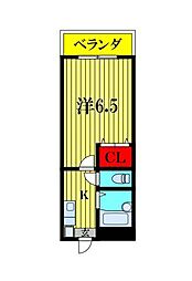 コートアミュール 1Kの間取図画像