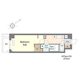 Alivis浦安 1Kの間取図画像