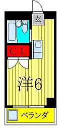 シャトレーかおり ワンルームの間取図画像