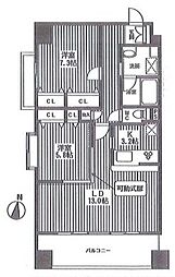 ロングエイト3 2LDKの間取図画像