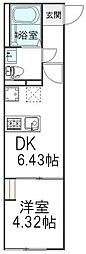 ヴランドール葛西 1DKの間取図画像