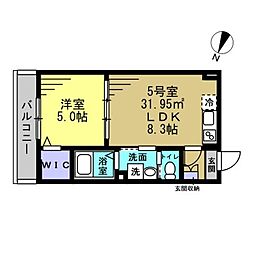 市川市相之川1丁目アパート 1LDKの間取図画像