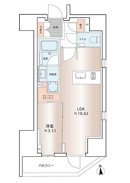 陽当り良好な南向き・2階の1LDK／駅徒歩5分