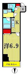 フレールコート錦糸公園 1Kの間取図画像