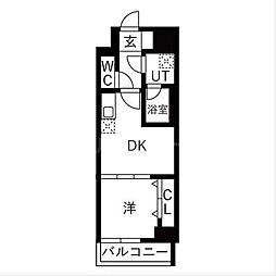 OAKLANCE 森下II(旧TRADIS森下II) 1DKの間取図画像