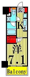 パークアクシス押上サウス 1Kの間取図画像