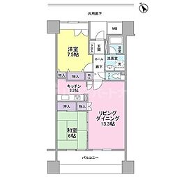UR都市機構アーバンライフ月島駅前イースト 2LDKの間取図画像