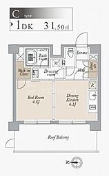 オーキッドレジデンス住吉 1DKの間取図画像