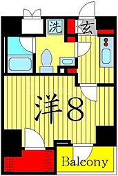 ルクレ押上 1Kの間取図画像