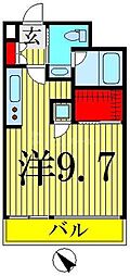 コンフォリア両国DEUX ワンルームの間取図画像