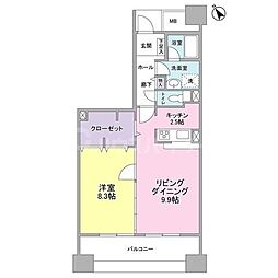 UR都市機構アーバンライフ月島駅前イースト 1LDKの間取図画像