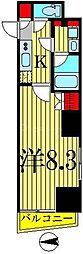 コンフォリア押上 1Kの間取図画像