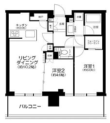 シティタワーズ東京ベイウエストタワー 2LDKの間取図画像