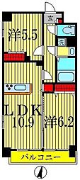 ライツ福助 2LDKの間取図画像